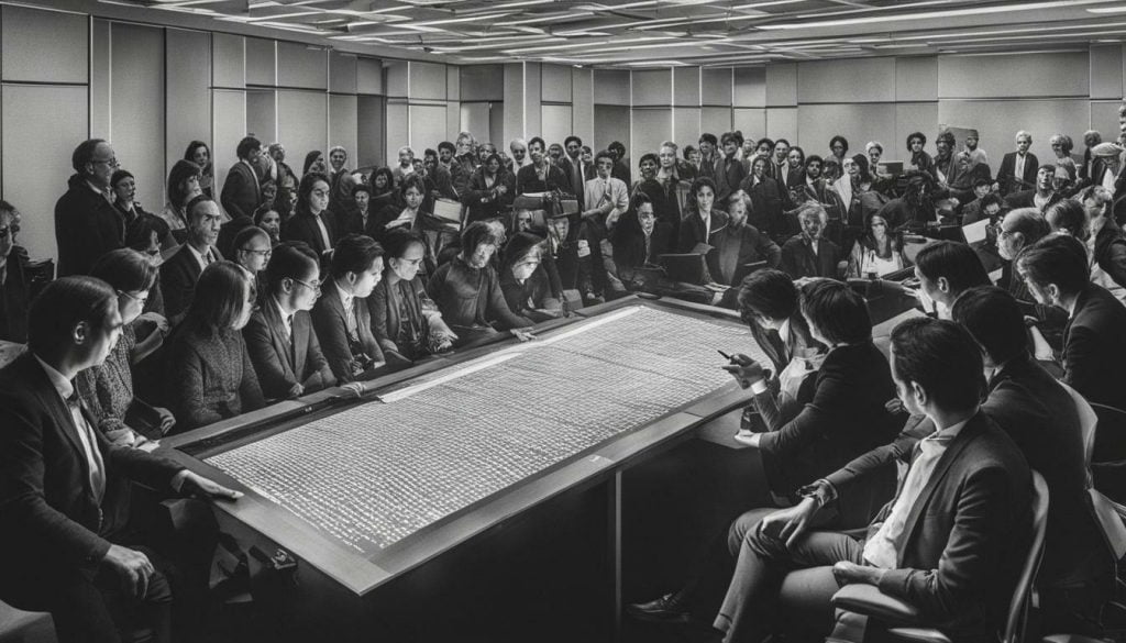 discussing AI-generated text with journalists and researchers